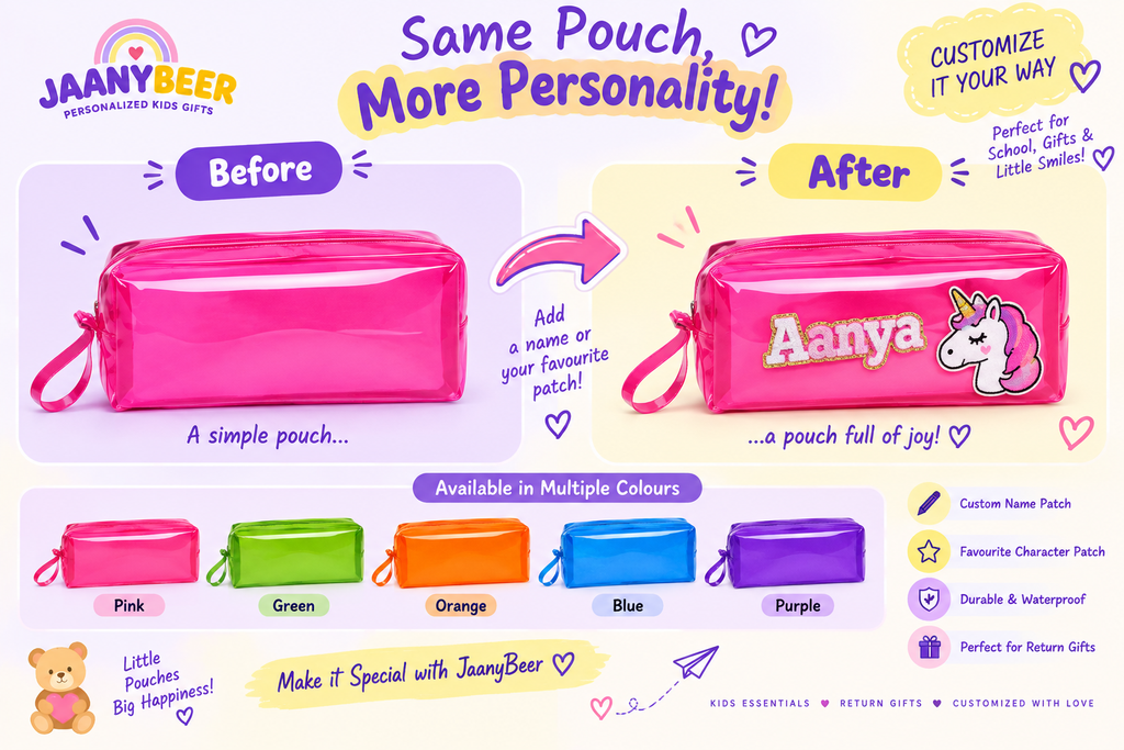 Personalized Pencil Pouch for Kids | Name Printed | Waterproof