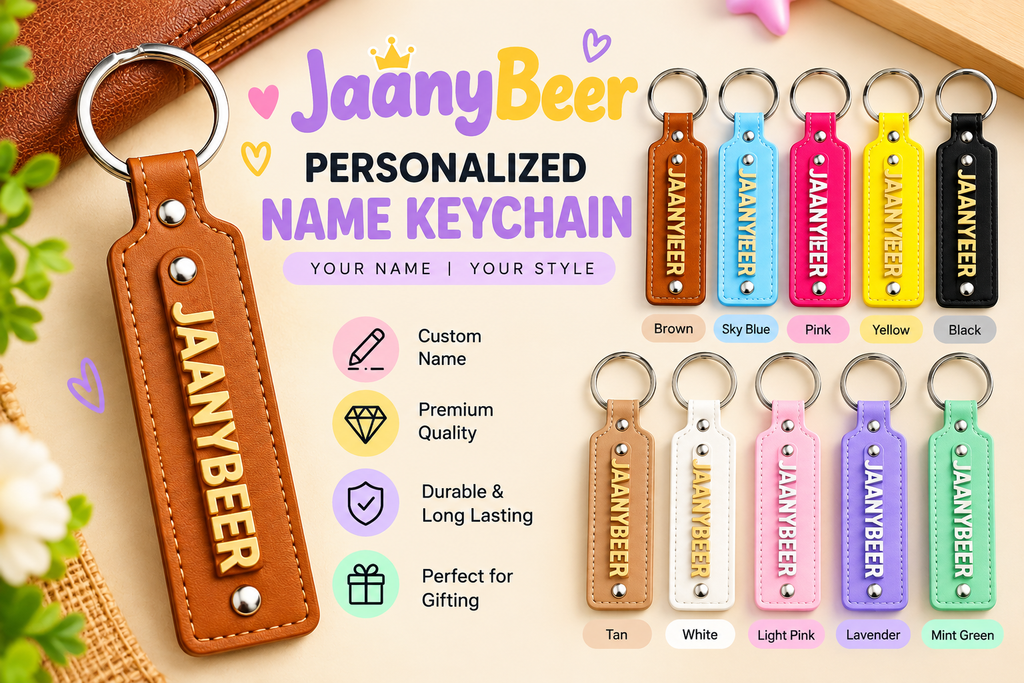 Personalized Premium PU Leather Name Keychain